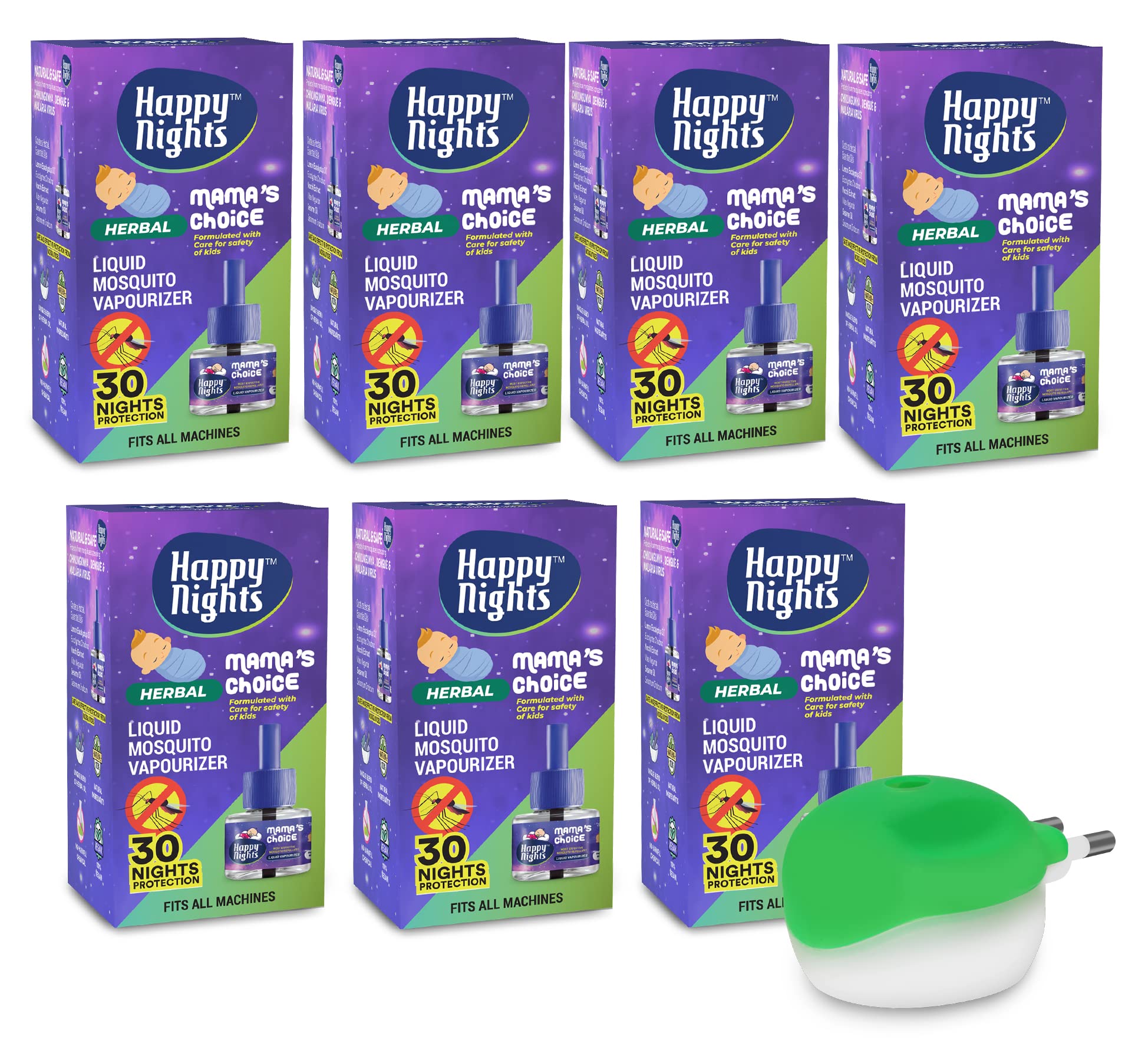 Happy Nights Mamas Choice Lemon Eucalyptus Mosquito Repellent Vaporizer,100% Protection from Mosquitoes,Mosquito Refill,45ml x Pack of 6, Oil (B07R99LDDM) Amazon Price History, Amazon Price Tracker
