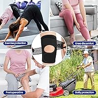 Vista 4 de Galvaran Rodillera con estabilizadores laterales para aliviar el desgarro de menisco, dolor de rodilla, artritis ACL MCL, alivio del dolor