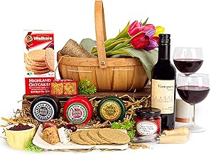 Gourmet Cheese & Red Wine Hamper – Luxury Food Gift Basket for Wine & Cheese Lovers
