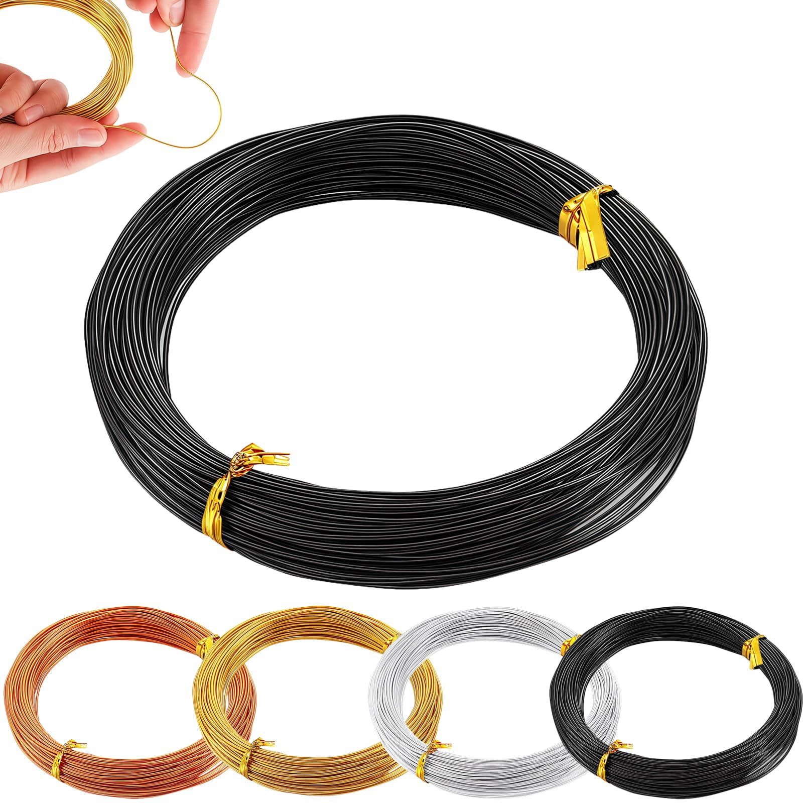 9 Gauge 3mm Aluminum Craft Wire Black,32 Feet Bendable Sculpting Metal Wire,Metal Crafting Wire for Sculpting,Wreath Craft,Floral Making,Jewelry Making,Weaving and Wrapping Black Wires