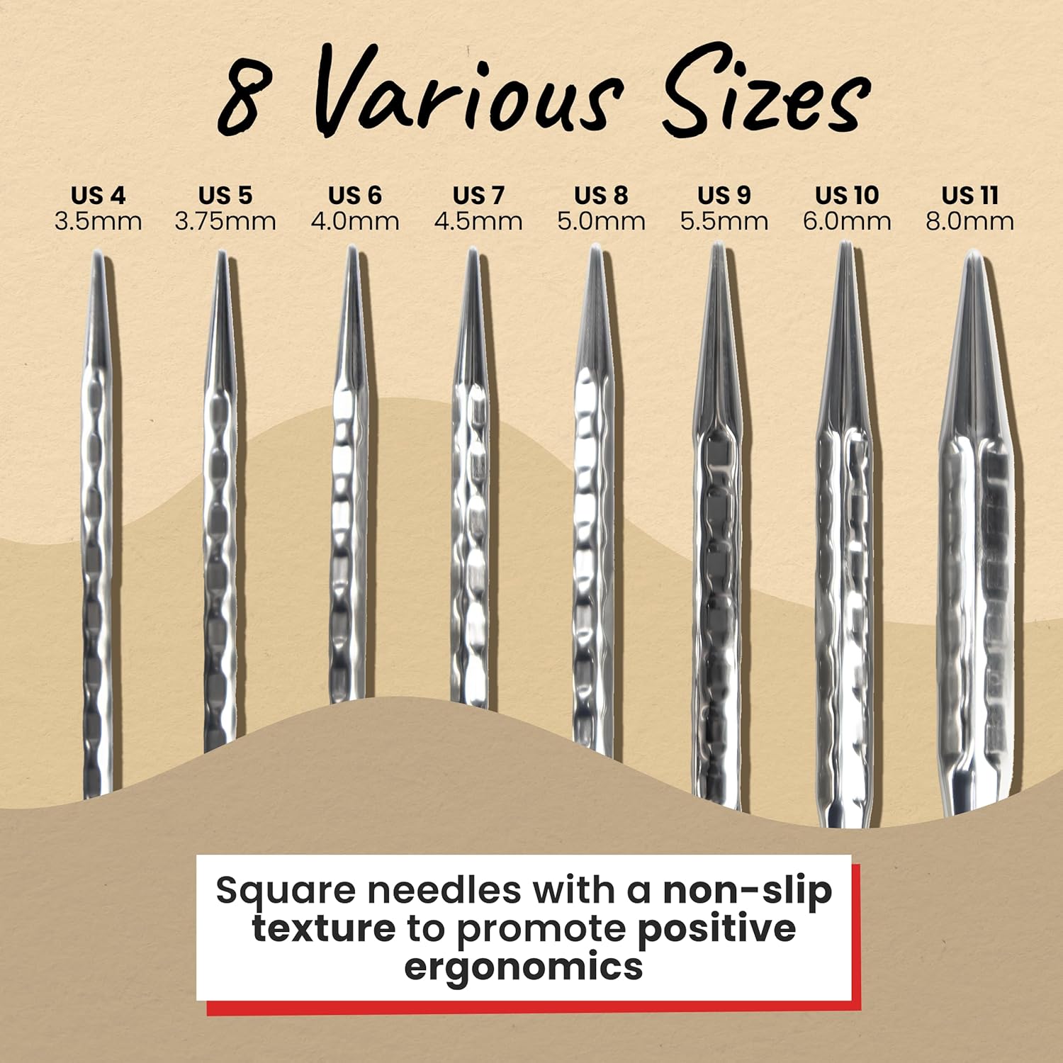 skacel by addi addiClick Interchangeable Knitting Needles Set, Circular Needle Kit with Short Rocket 2 (Squared) Plated Brass Tips and Nylon Cords