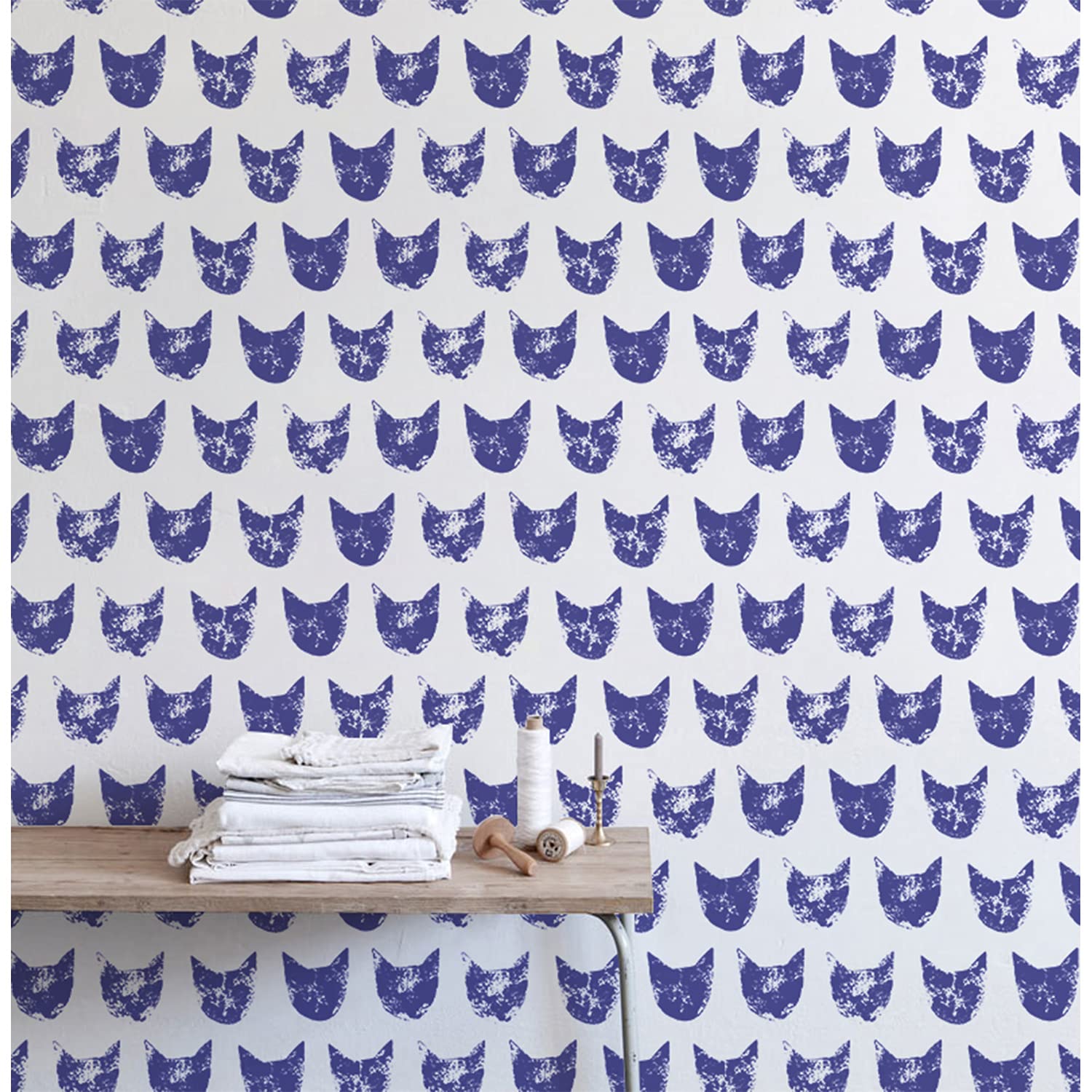 Papier peint pour masquer imperfection mur chat grunge violet 290x290cm Muralo epais latex