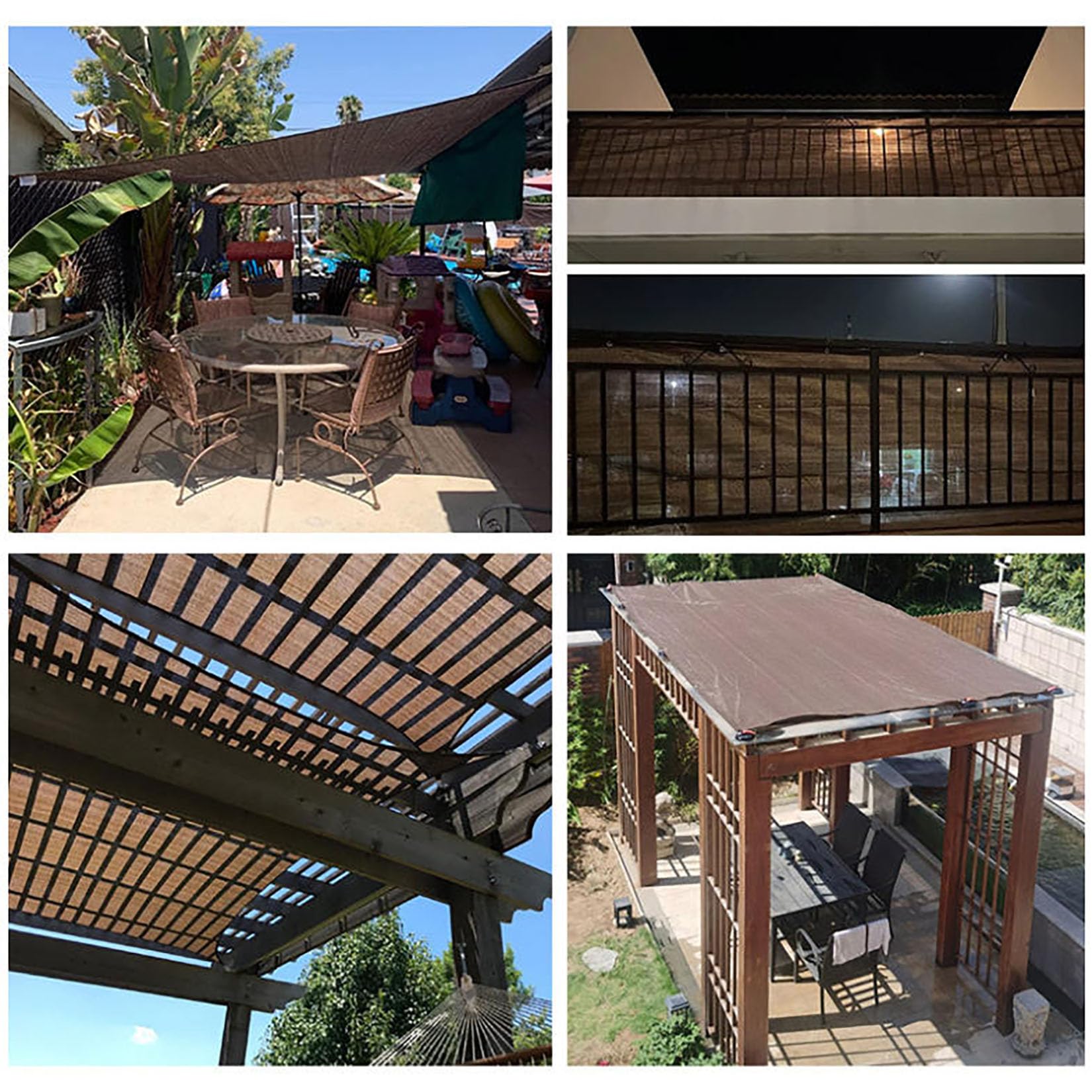 Malla de Sombreo Red de Sombra Malla Sombreadora Exterior con Ojales Café 90% Tasa de sombreado para Patio Plantas Pérgola Terraza Balcon Valla Jardin ocultacion(7x8m)