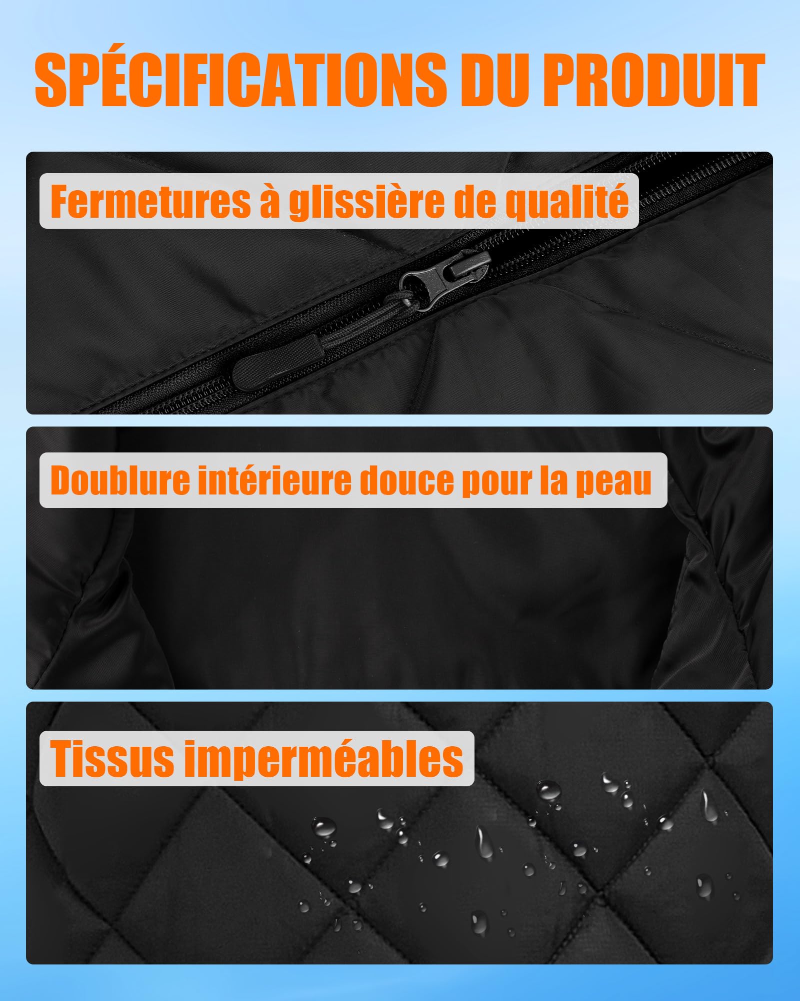 CYCYHEAT Gilet Chauffant Hommes Femmes Batterie 7,4V 10000mAh Commande 4-en-1 Chauffage Fibre de Carbone