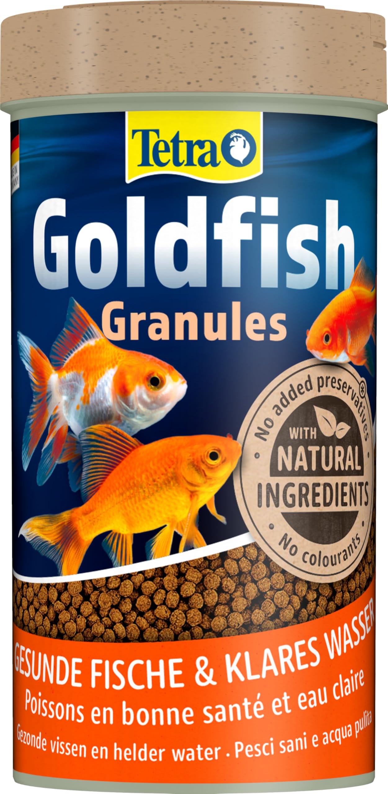 Tetra Goldfish Granules - Alimento granulado para carpines dorados y otros peces de agua fría, lata 250 ml
