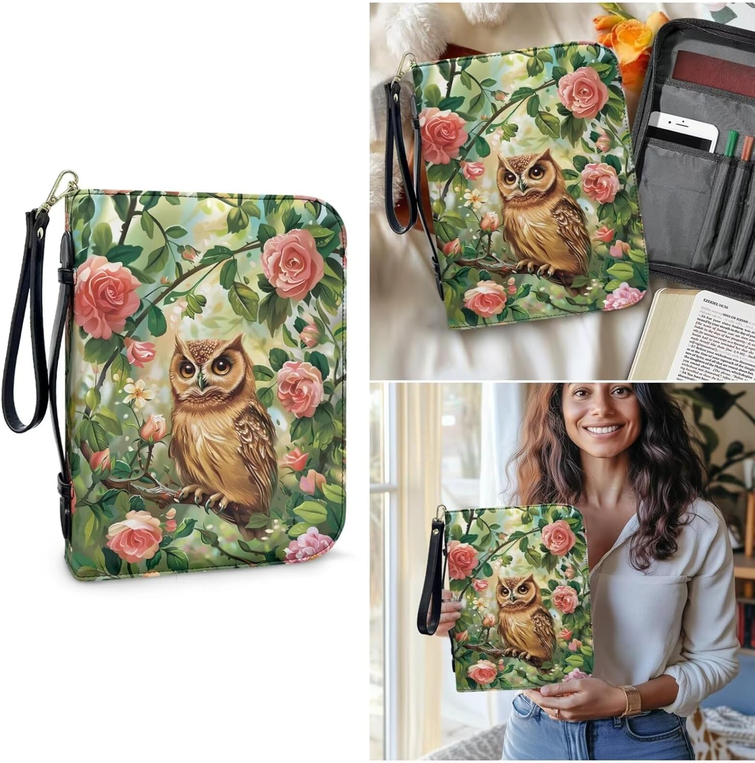 Bible Bags for Women Girls Bible Cover Case with Bookmarks for Men Church Book Handbag for Bible Study