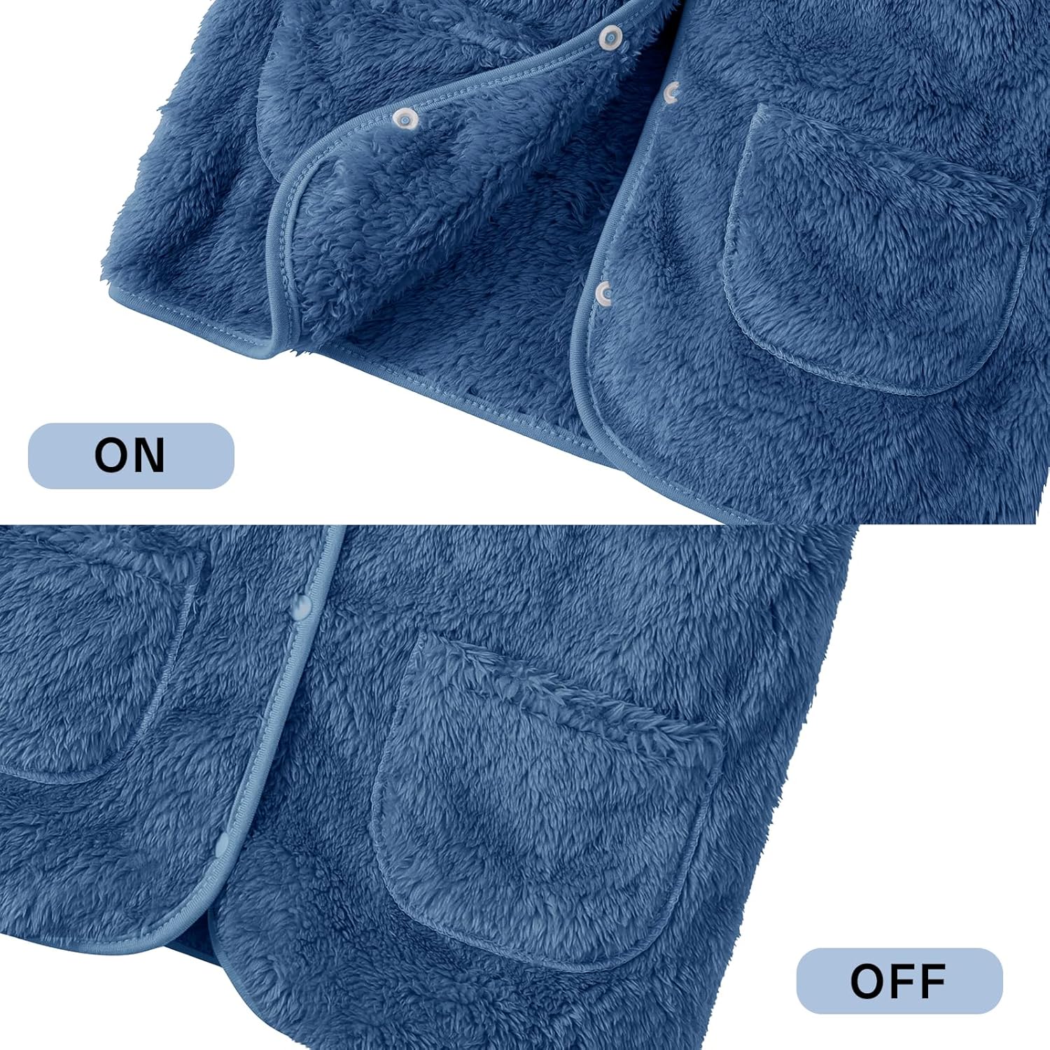 Kids Fleece Sherpa Vest, Lightweight Sleeveless Jacket with Snap Buttons, Fall Winter Outerwear for Boys Girls 2-7T - Image 5