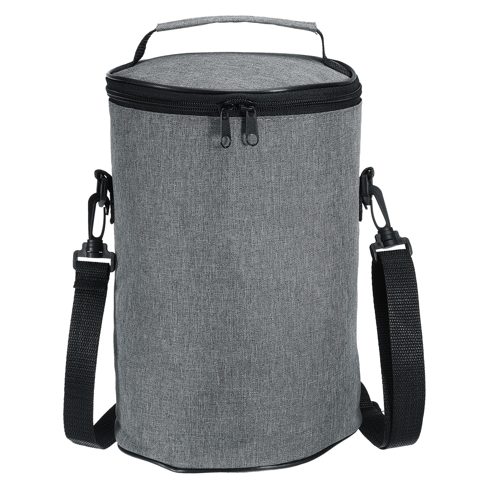 Sac à déjeuner Isotherme avec bandoulière, Pot Alimentaire isolé, Sac fourre-Tout étanche, Portable pour Le Travail de Bureau, Pique-Nique en Plein air, Gris 17 x 26,7 cm