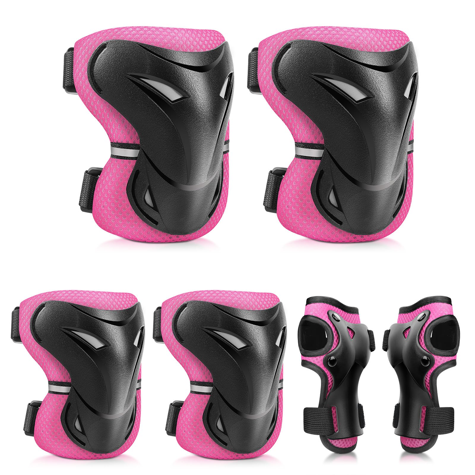 YOOXARMOR Protecciones Patines Niña,Rodilleras Coderas y Muñequeras Set para Patinaje Ciclismo Monopatín Bicicleta Skate Juego de 6 Protectores de Rodillos para 3-6-13 Niño — view 9