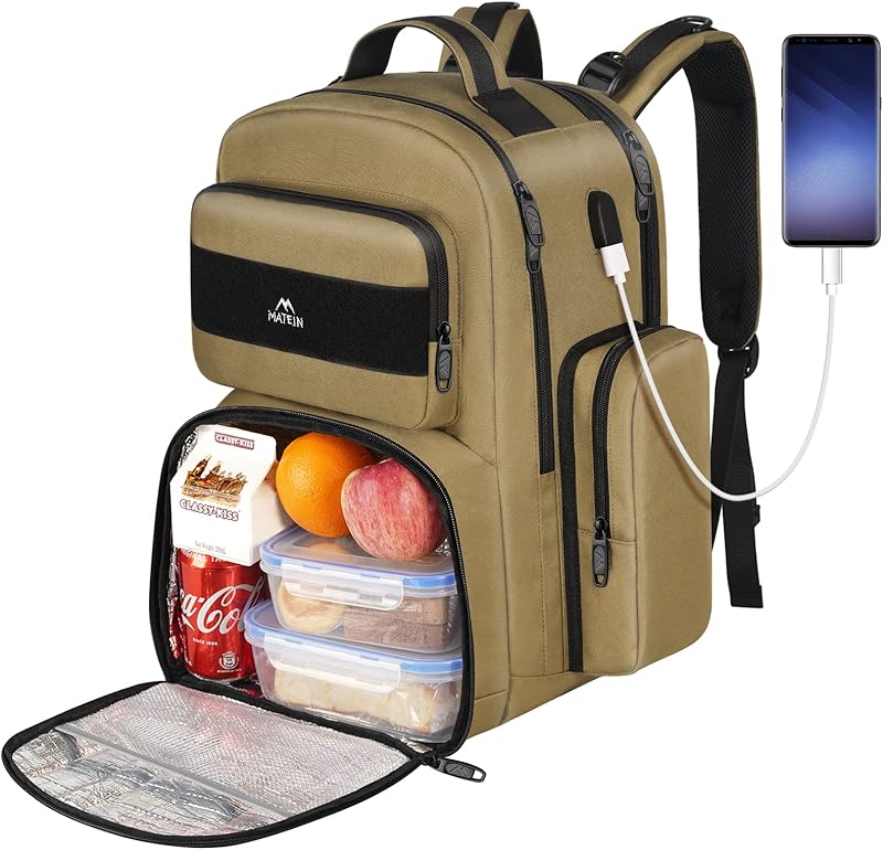 Mochila de almoço para homens, mochila grande para laptop com isolamento térmico com porta USB para estudantes, lancheira resistente à água para trabalho, faculdade, livros, para piquenique, em oferta na Shopee Mochila de almoço para homens, mochila grande para laptop com isolamento térmico com porta USB para estudantes, lancheira resistente à água para trabalho, faculdade, livros, para piquenique, em oferta na Shopee