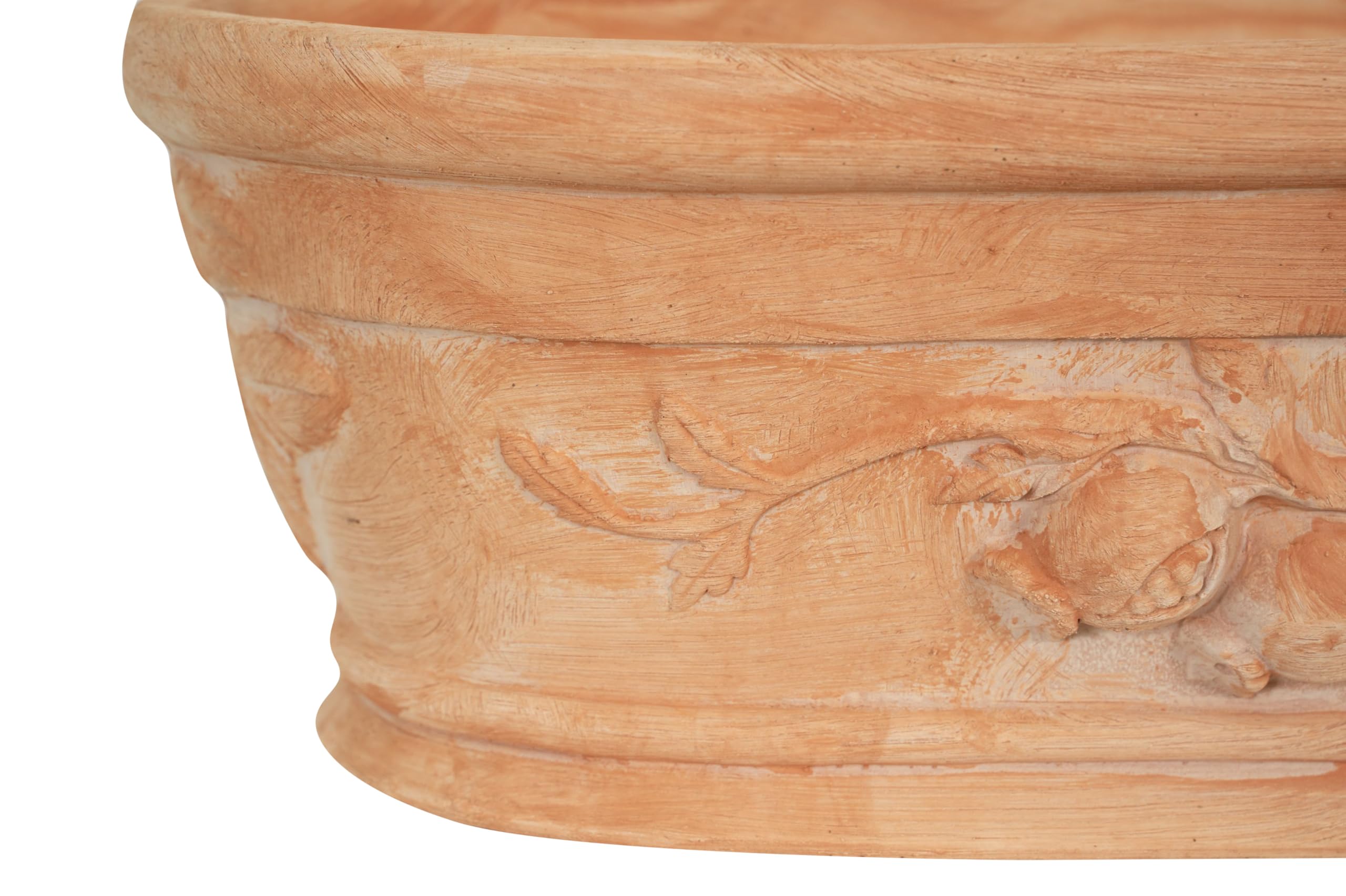 Biscottini Cassetta in Terracotta Artigianale Made in Italy 80x28x19 cm - Fioriera Rettangolare per Piante - Vasi decorativi Esterno e Interno - Ciotola in Terracotta per Fiori -Vaso Moderno Decorato