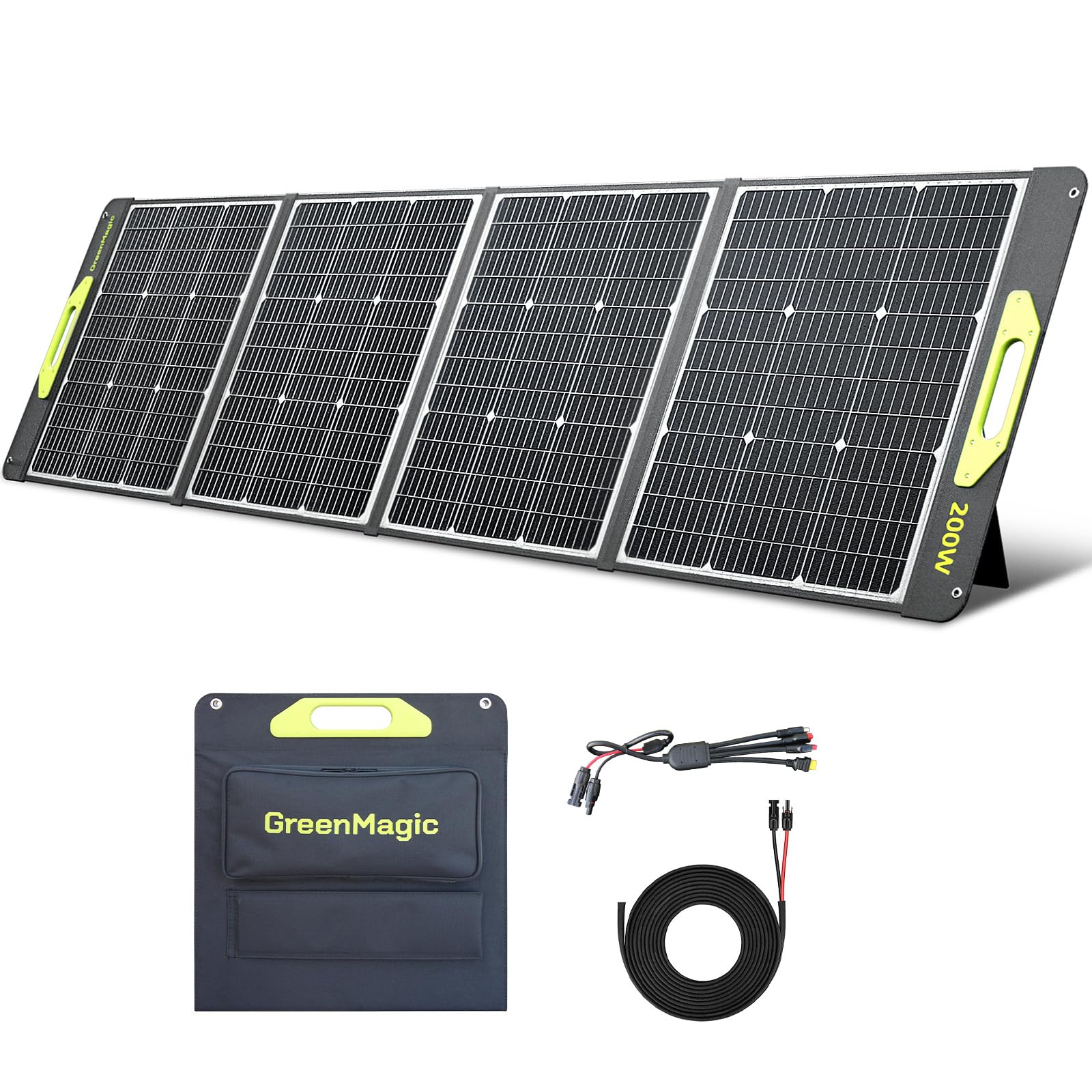 Amazon.com : 200W Portable Solar Panel, Greenmagic 200W Foldable