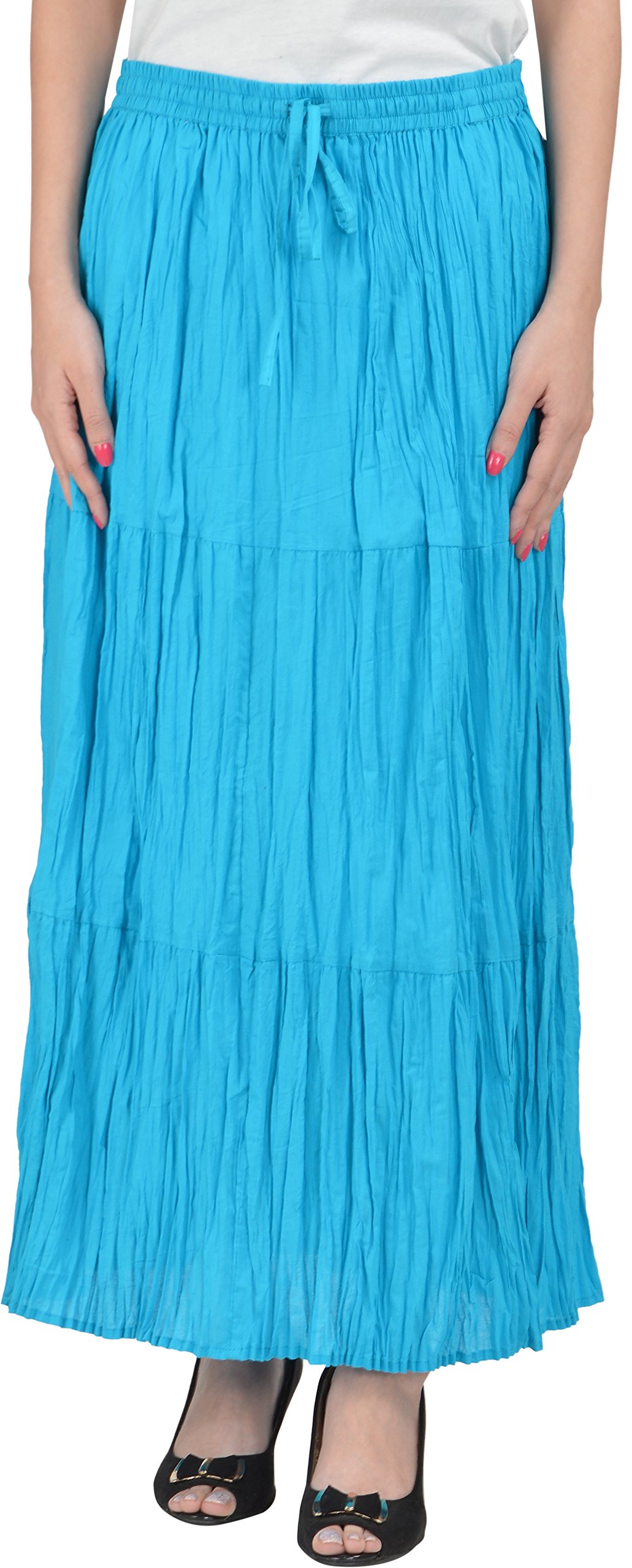 cotton breeze Women's Skirt (FP372,Turquoise)-picture-40