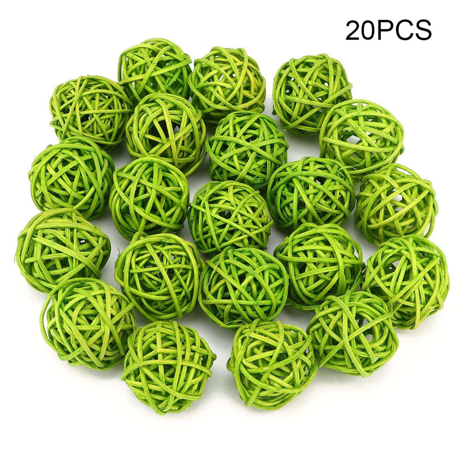 Joyzan 20pcs décoration de Boules de rotin en Osier, remplisseurs de Vase orbes décoratifs Bricolage pour Mariage, noël, fête, Jardin, 2 Couleurs Disponibles[Vert]