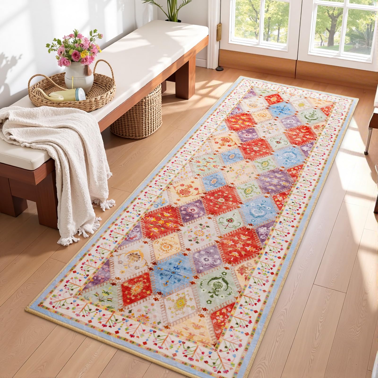 Amazon.com: Flagover Cream Washable Kitchen Runner Rug, 2x6 Boho