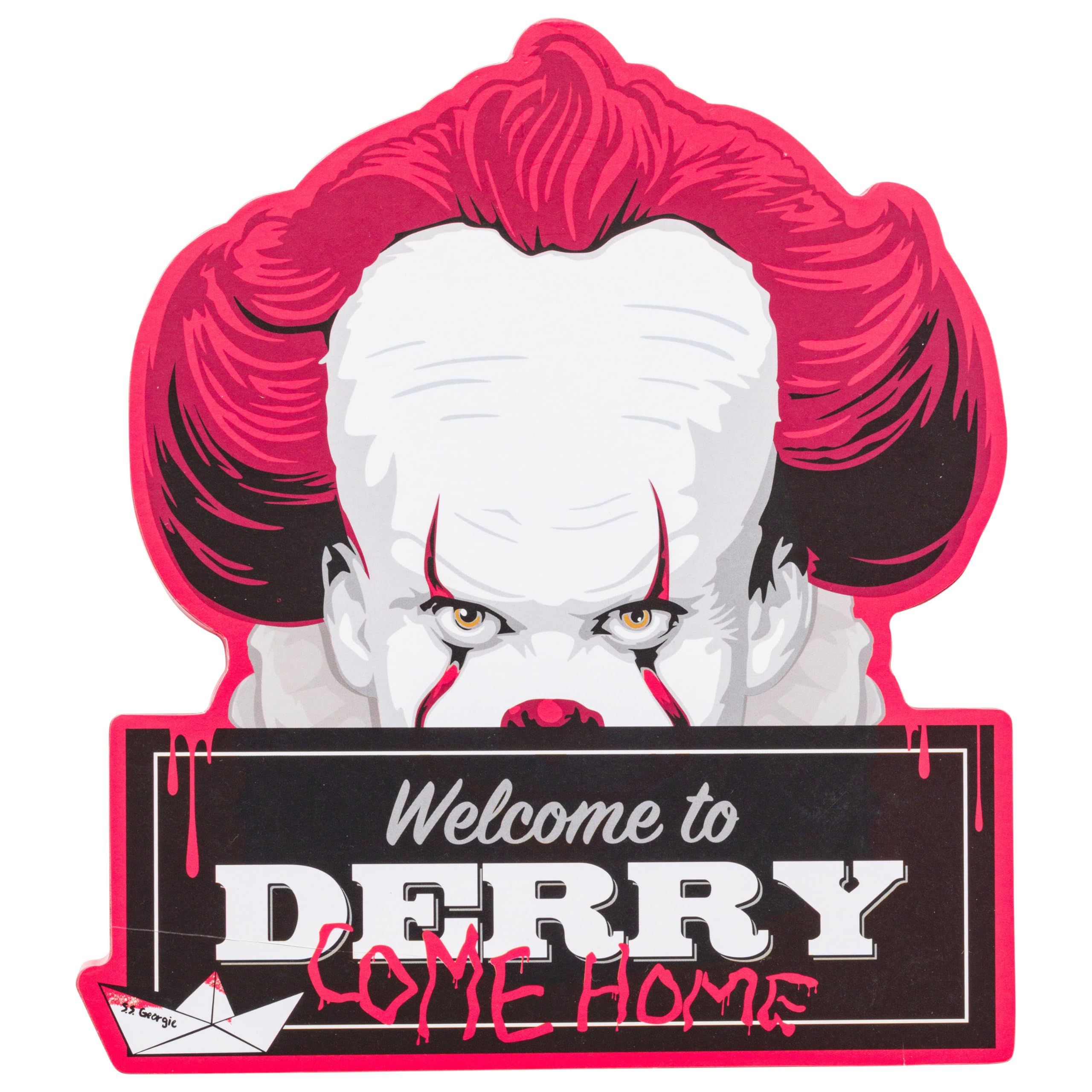 Silver Buffalo Warner Brother Horror Welcome to Derry Large Die Cut MDF Box Wall Sign
