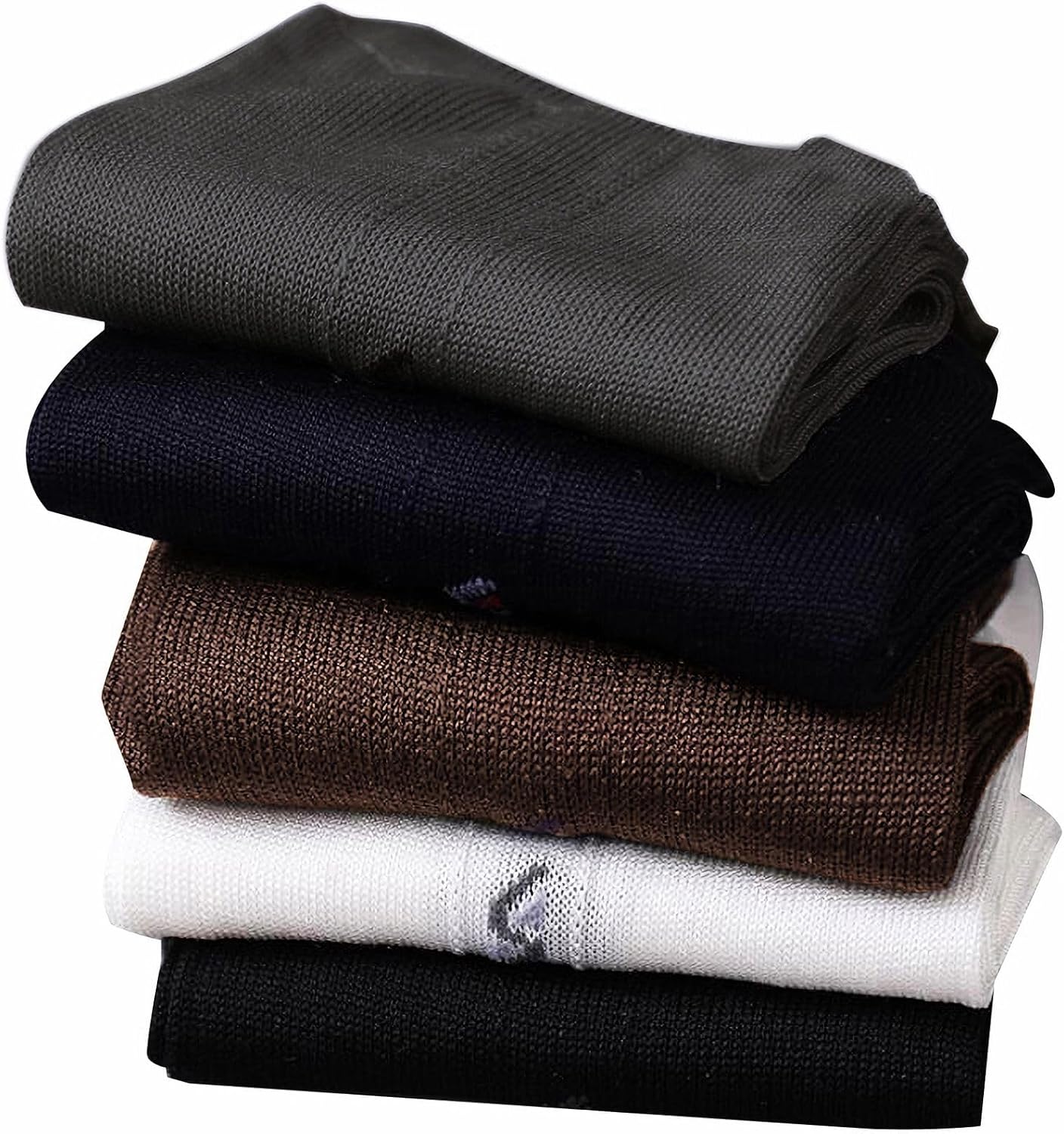 Lonxu Mens silk socks,Men's dress socks-Breathable(3, 5Pairs), Crew Socks Gift for Men Shoe Size 8-12