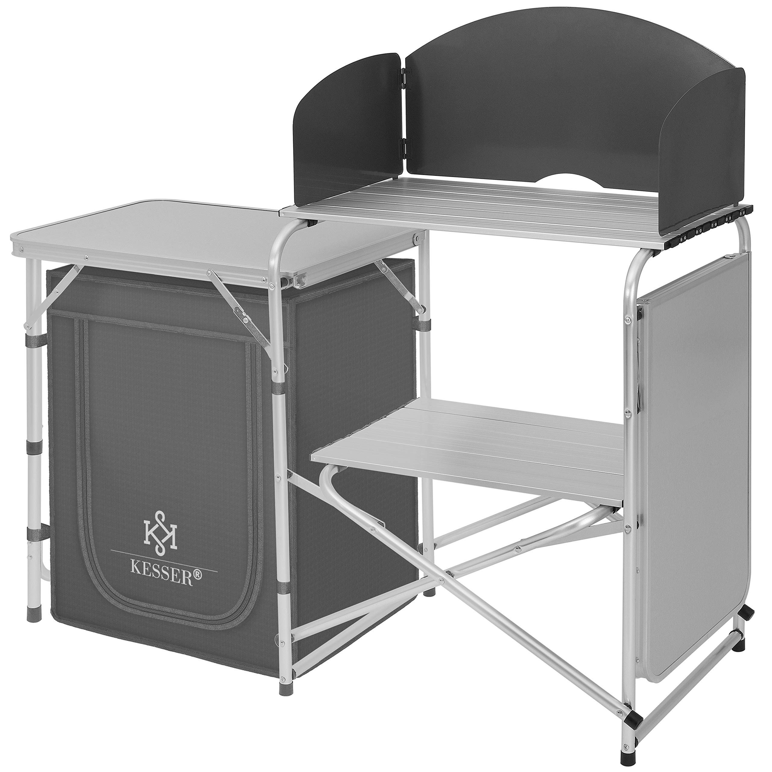 Relaxdays campingkeuken met windscherm, inklapbaar, draagtas