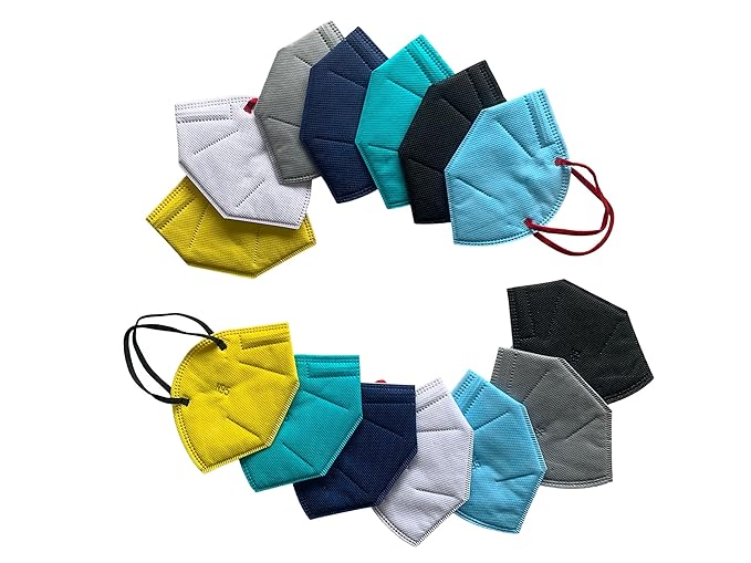 VE-MARUSH Nonwoven Fabric Cotton 5 Layer Breathable, Washable And Reusable N95 Cloth Face Mask Without Valve For Men, Women, Kids, Useful For Pollution (Multicolor, Pack of 20)