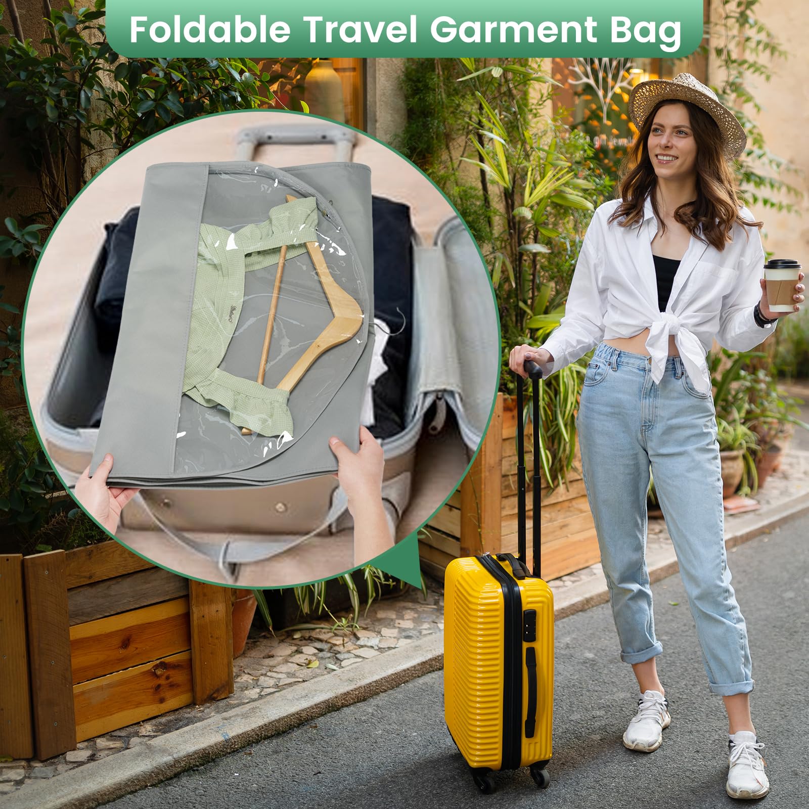 Carbrea Bolsas de ropa de 66 pulgadas para colgar ropa, bolsa de ropa para vestidos, vestidos largos, abrigos, almacenamiento en el armario, paquete de 4