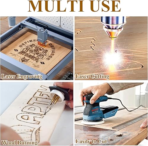 Miniatura 6 de Paquete de 18 hojas de madera contrachapada de abedul de 0.118 in de 12 x 16 x 18 pulgadas, hojas de madera contrachapada para manualidades, madera