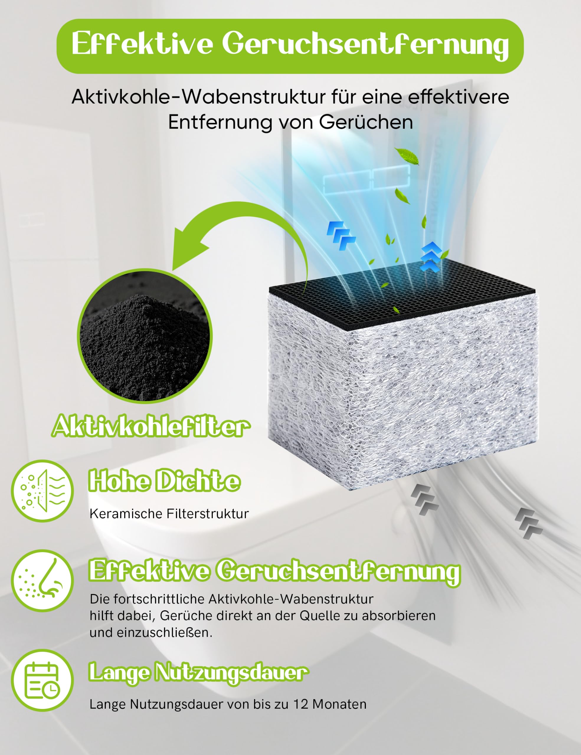 [ersetzt 242.999.00.1] Keramikfilter Typ 3 für Geberit AquaClean | Kompatibel mit AquaClean Mera, Tuma & Sela | Keramikwabenfilter für Dusch-WC Geruchsabsaugung (1 Stück)