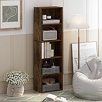 Vista 237 de Furinno - Estantería de cubos de 5 niveles serie Luder para libros y almacenamiento, color negro