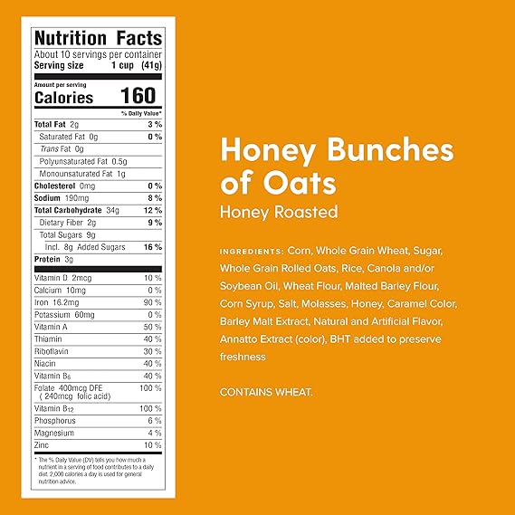 Amazon.com : Honey Bunches of Oats - Breakfast Cereal Family ...