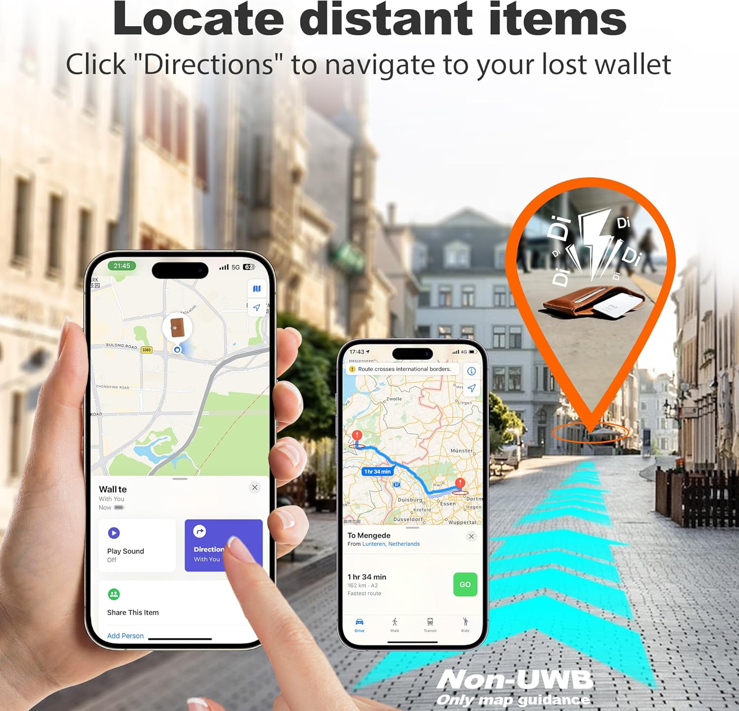 2-Pack Wallet Tracker Card [Apple MFi Certified] (iOS Only), Rechargeable Ultra-Thin Finder 0.07in Bluetooth Air Tracker Tags Smart Finder for Apple Find My IP68 Waterproof for Wallets, Passport,Bags