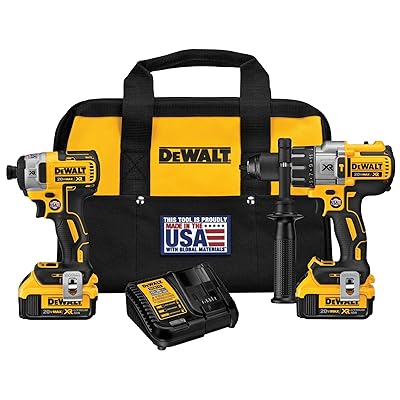 DEWALT 20V MAX Cordless Drill and Impact Driver, Power Tool Combo Kit with 2 Batteries and Charger (DCK240C2)
