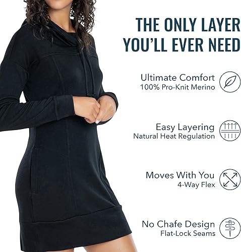 Miniatura 3 de Women's Merino Wool Hoodie By Woolly RWS Certified Warm, Soft, Seattle Designed