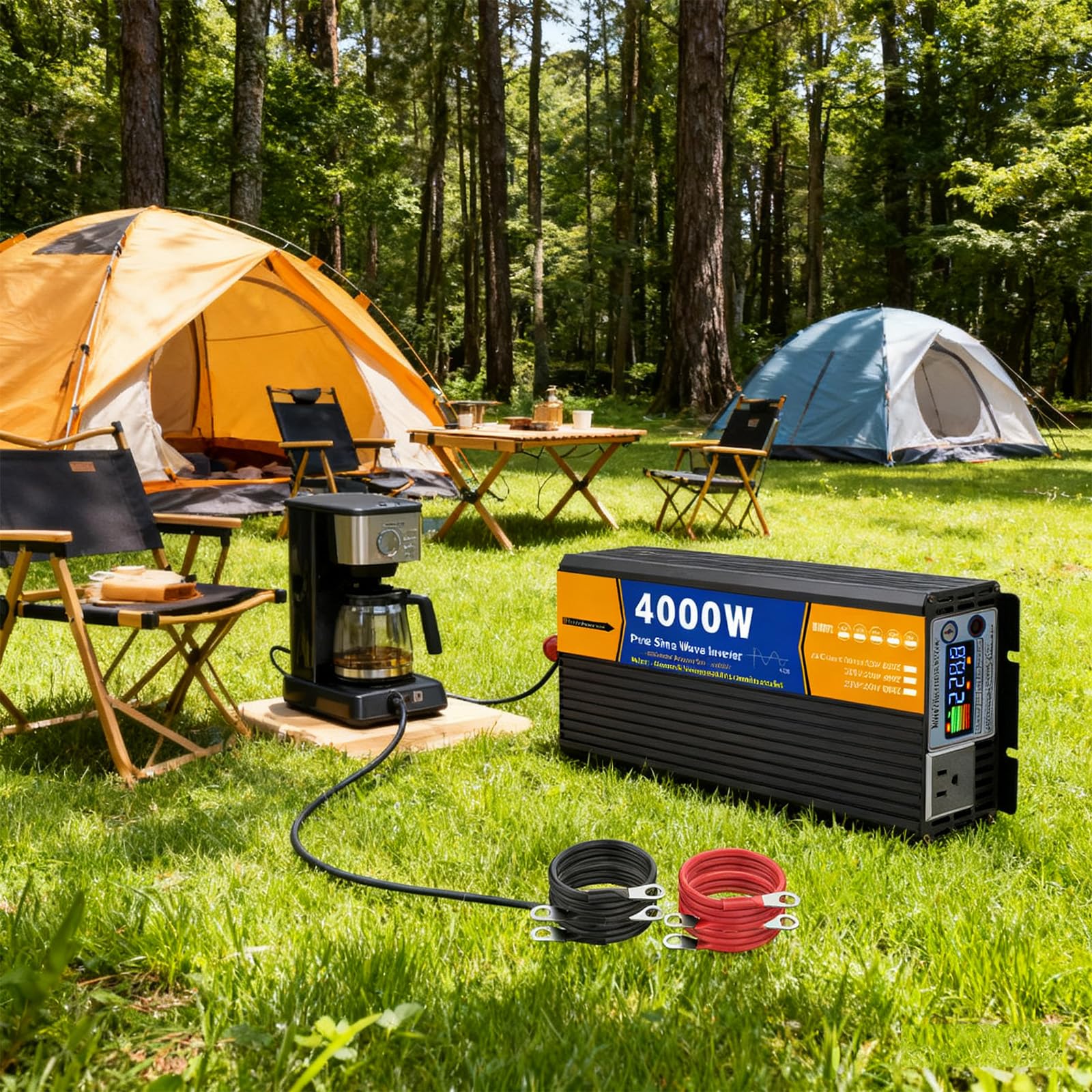 Falownik sinusoidalny 4000 W DC 12 V 24 V 48 V 60 V 72 V do 120 V 240 V AC, falownik o wysokiej wydajności do domu, kampera, ciężarówki, zasilania słonecznego poza siecią,48V to 220V