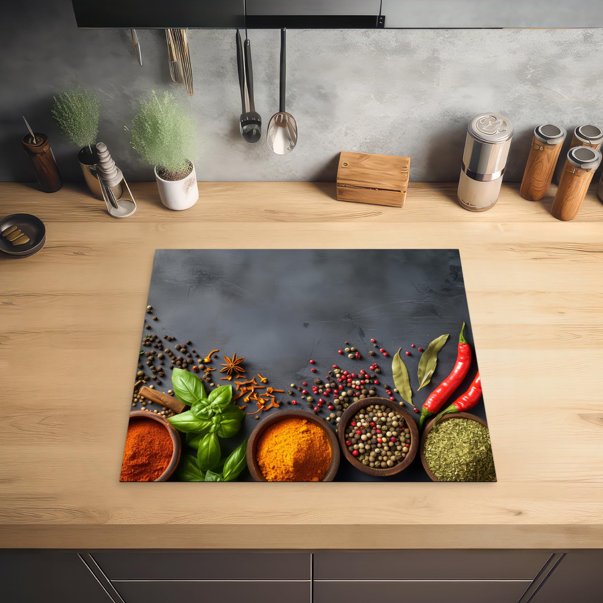 Protection Plaque Induction Protège Plaque Induction KITCHENYEAH 80x52cm - Plateau Déco Cuisine Antidérapant