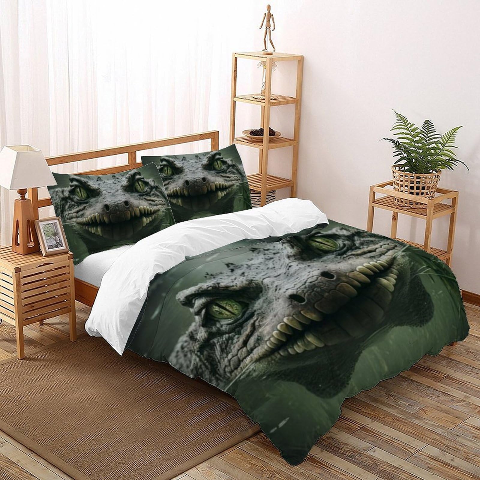 Housse de couette 220x240 crocodile microfibre pour lit double ado