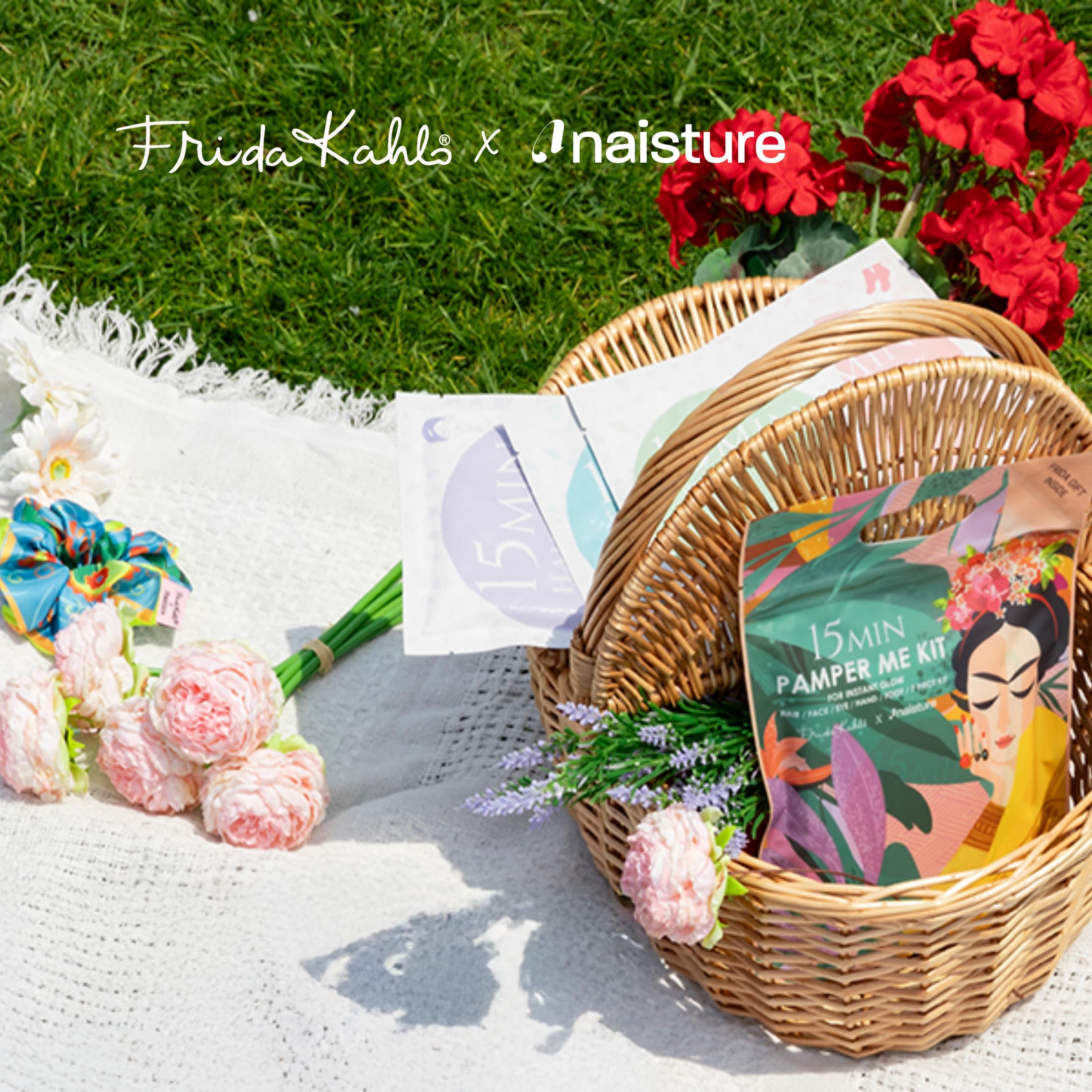 Naisture x Frida Kahlo 15 Min Pamper Me Kit Korean Spa Skincare Gift Set for Women - Head to Toe with Hair, Face, Eye, Hand, Foot Masks & Bonus Item (8 pcs) view 8