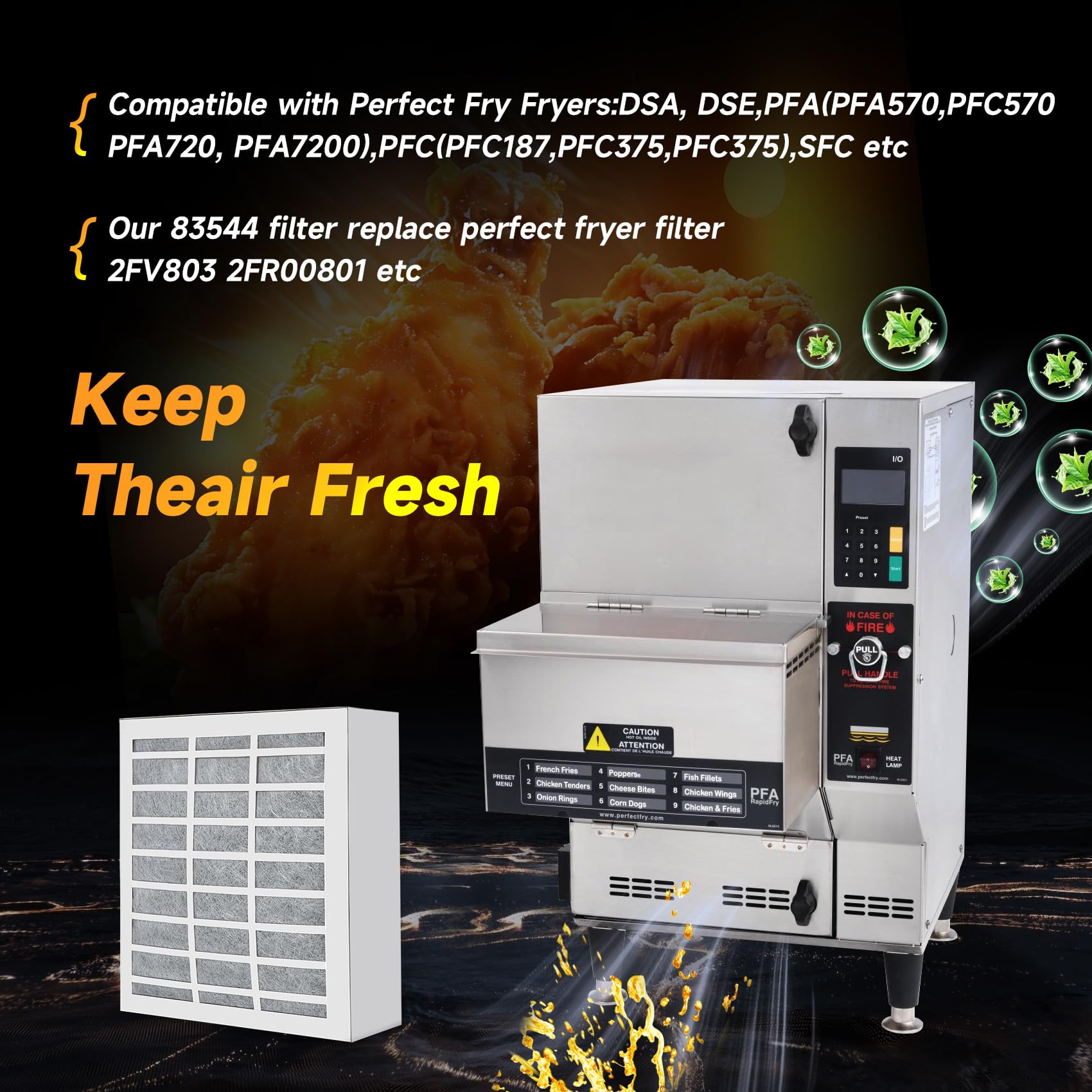 83544 - Kit de filtro para cartucho de aire HEPA Perfect Fry