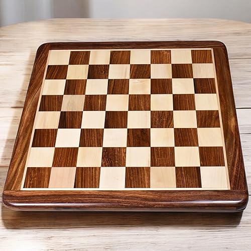 Miniatura 2 de RoyalChessMall-17 - Tablero de ajedrez de madera con incrustaciones, palisandro dorado y madera de arce, cuadrado de 1.772 in