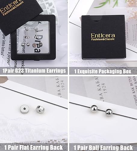 Miniatura 9 de G23 Titanium Earrings 5A+Cubic Zirconia Flat Back Stud Earrings 14K Gold Hypoallergenic Nap Earrings 2-5MM Tiny Handmade Cartilage Stud Earrings for