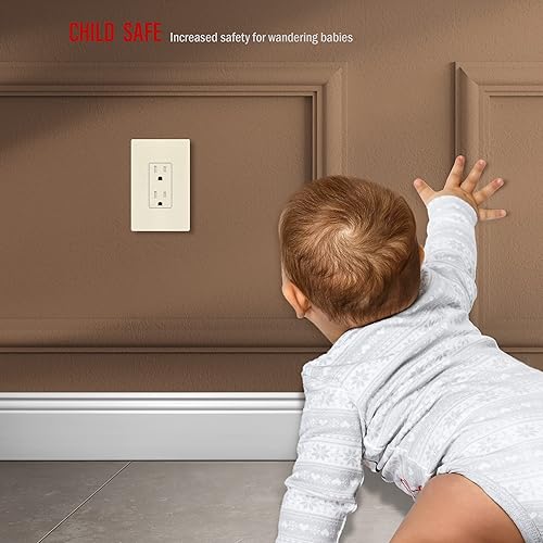 Miniatura 58 de ENERLITES SI8834-BK - Placa de pared decorativa sin tornillos, cubierta de enchufe segura, 4 entradas, 4.68 x 8.30 pulgadas (alto x largo), Negro