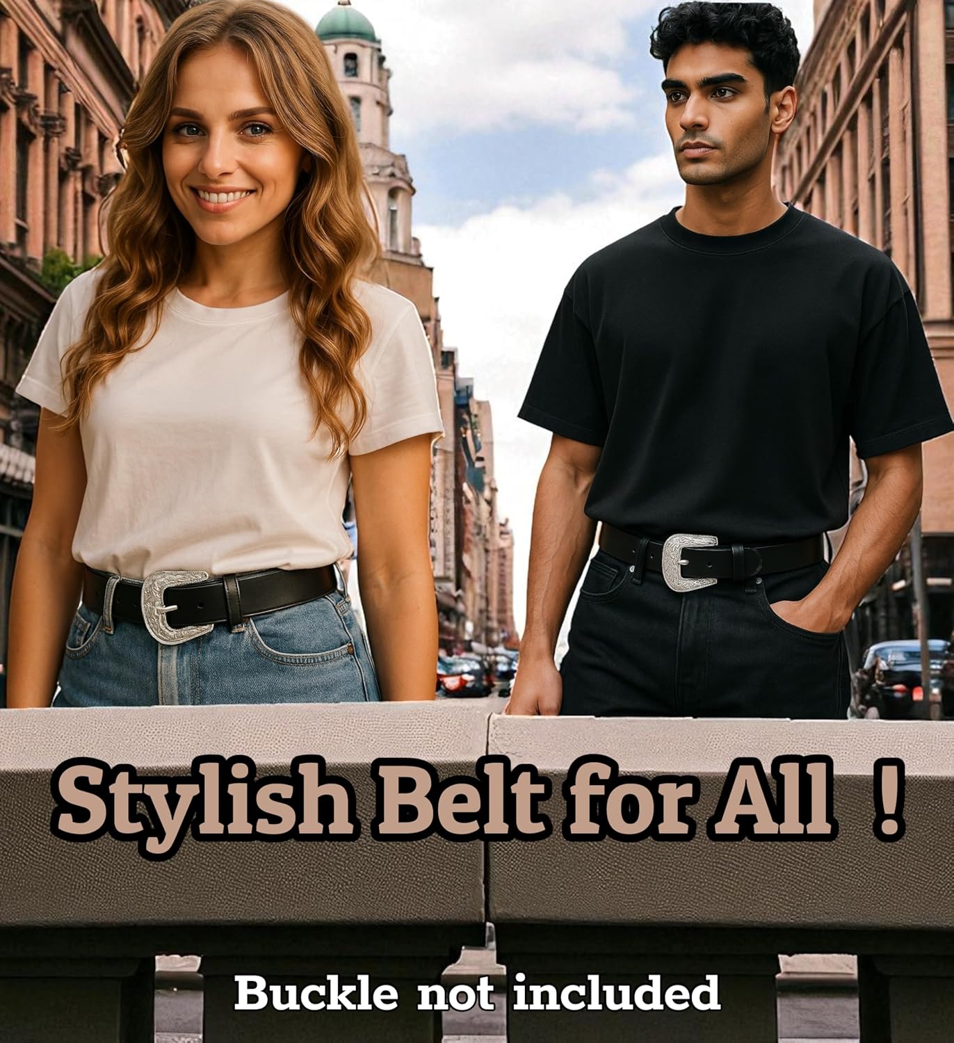 Belt without buckle for men - 100% Full Grain One Piece Leather, Western and casual belts -2 pack Cowboy Belt for Jeans,USA - Image 5