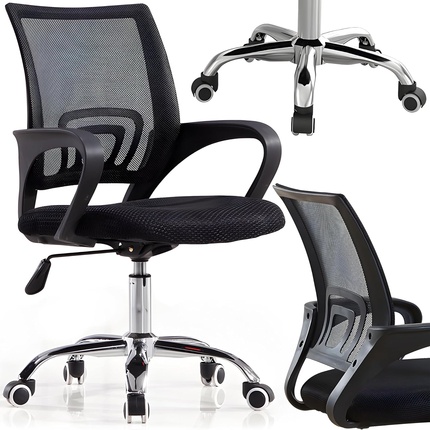 Office Chair Ergonomischer Bürostuhl Mit Netzrücken – Drehstuhl Bis 150kg, Chefsessel Modern Drehstuhl 150 Kg