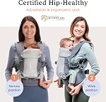 Beco Gemini Porte-bébés de nouveau-nés à tout-petit - Porte-bébé ergonomique certifié pour les nourrissons et les enfants de 7 à 35 lb - Porte Bébé M Forme, Siège réglable, Respirant 3D Mesh (Cool Gris foncé)
