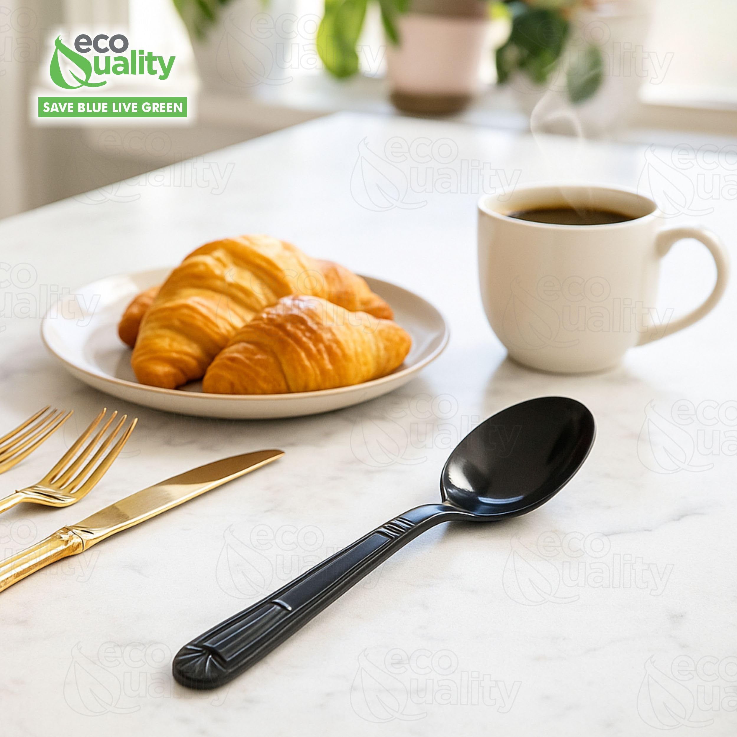 Amazon.com: Heavy Weight Plastic Spoons Black 1000pcs - Disposable
