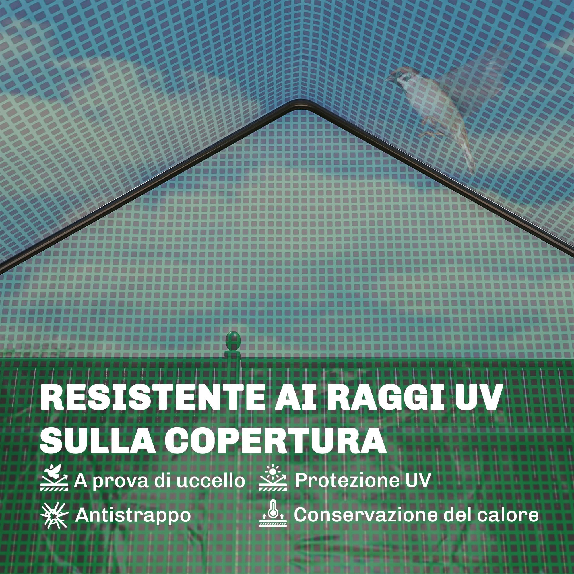 Outsunny Serra da Giardino con Porta Avvolgibile e Scaffale a 2 Ripiani, Serra per Orto con Struttura in Acciaio e Copertura PE, per Piante Orto Verdure Fiori Frutta, Anti UV, 143x73x195 cm, Verde