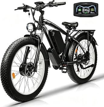 9000W Dual Motor 60V 50MPH Electirc Bike Up to 110Mi 26*4" All Terrain