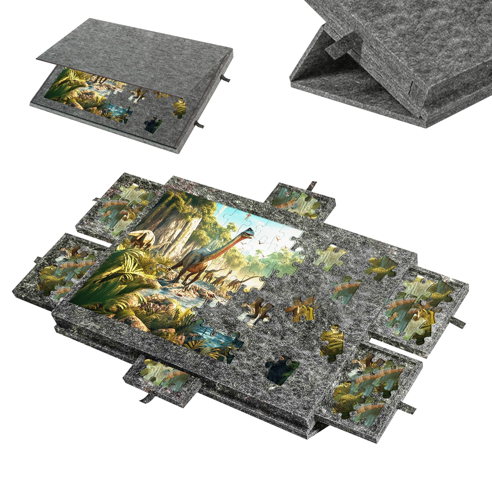 Tavolo puzzle professionale con 6 cassetti, 77 x 53,6 cm, con copertura, portatile, ideale per gli amanti del tavolo del puzzle