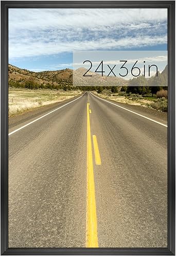 Marco de fotos de 24 x 36 pulgadas, marco negro para póster, marco natural para galería, formato horizontal o vertical, marco resistente y