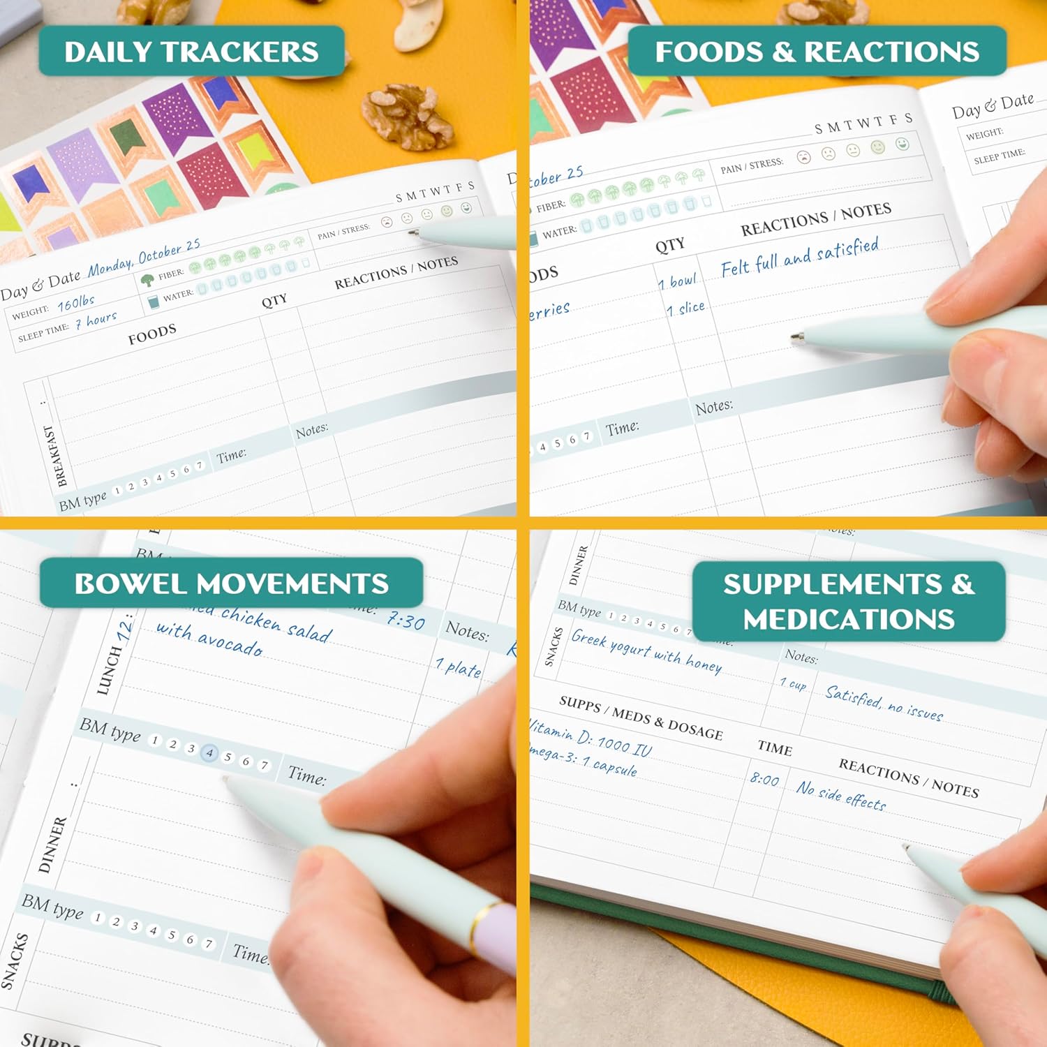 Legend Food Sensitivity Journal – Daily Elimination Diet & Health Diary with Symptom Tracker – Book Log for Low Fodmap, Diabetic, Ibs (Forest Green) - Image 6