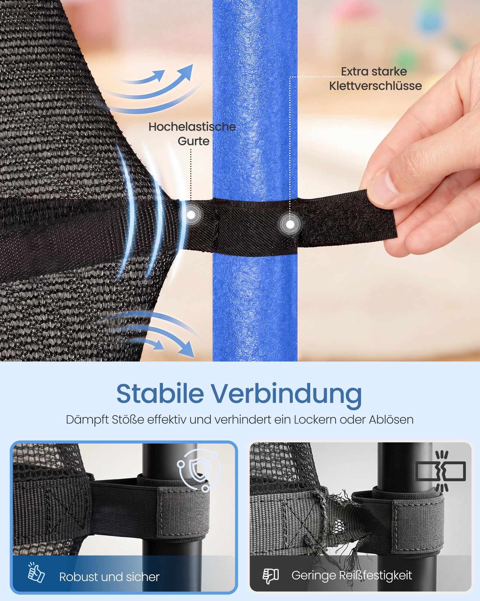 SONGMICS Trampolin Kinder, 174 cm Kindertrampolin mit Sicherheitsnetz, Randabdeckung, Mini-Trampolin Fitness, Stahlrahmen, Gartentrampolin, für Indoor und Outdoor, Garten