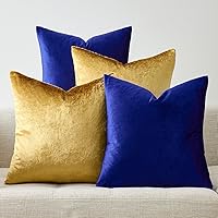 Vista 11 de GIGIZAZA Fundas de almohada decorativas de terciopelo champán, fundas de almohada para sofá (20 x 20 pulgadas, 4 unidades, champán)